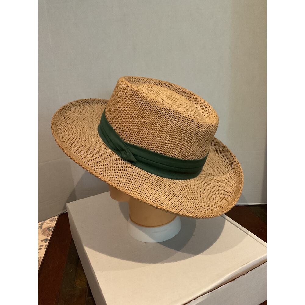 Summer Club- Straw Panama hat with green hat band - one size - Picture 12 of 12